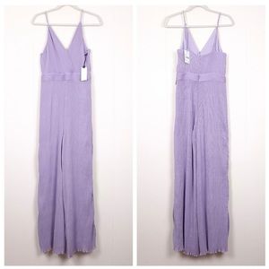 ASTR the Label Lilac Plisse Jumpsuit - Size M
